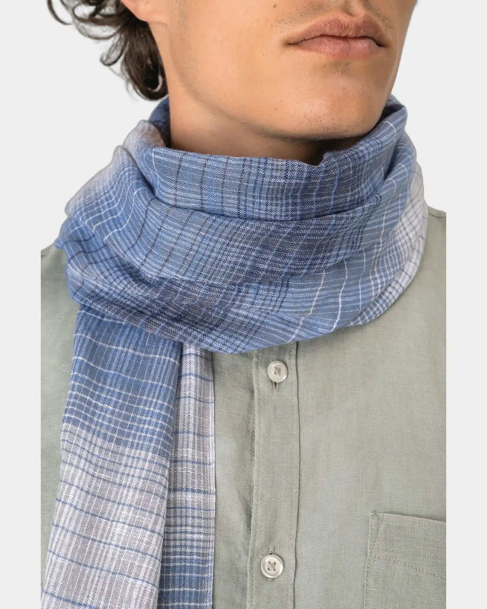 Schal Baumwolle gestreift unisex zum Personalisieren - 2